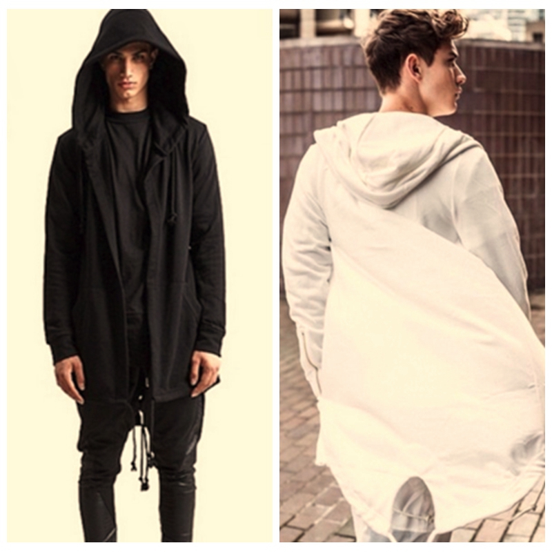 Wholesale-Mens Hoodies and Sweatshirts Oversized Hombre Hip Hop Men Hooded Sweatshirt Hoodies Long Section Cardigan Coat Cape Cloak W05