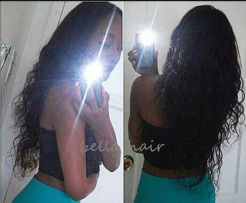 Bella Hair Human Hair Dyeable Bleachable 9A Bundles Peruvian Weave Extensions Natural Black Color Double Weft 3-4PCS Body Wave
