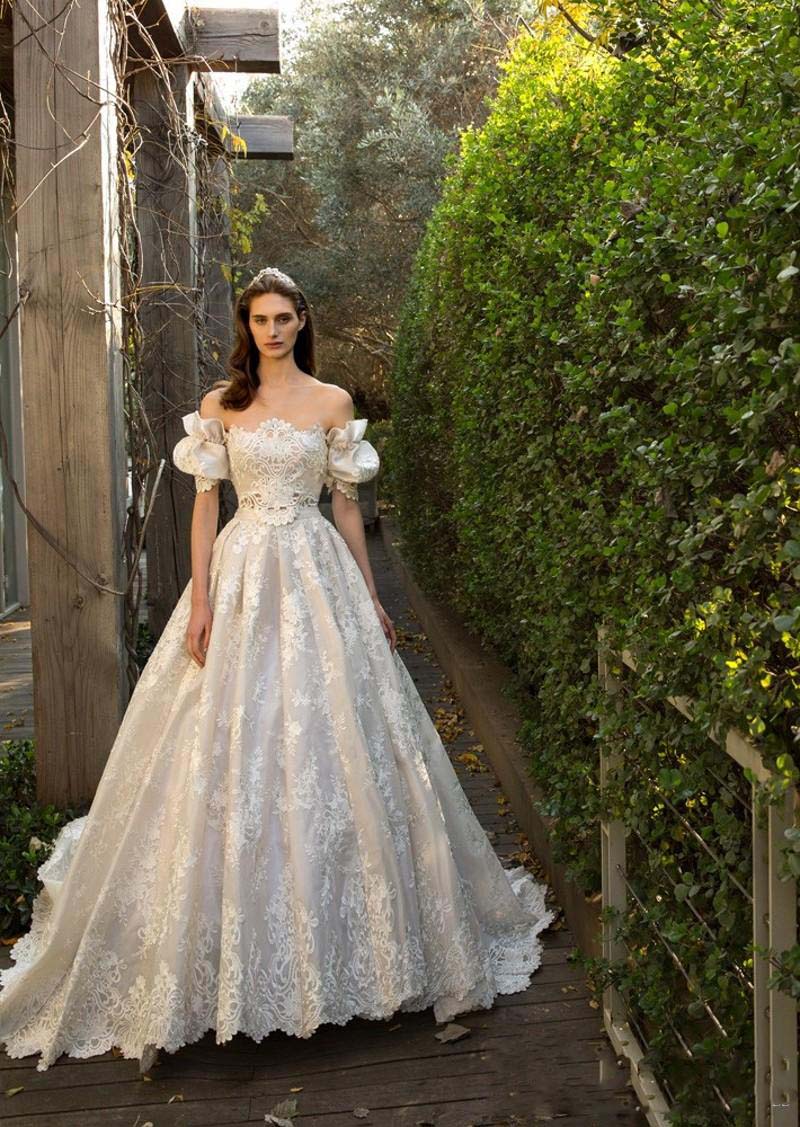 Fairy Lace Wedding Dresses Off Shoulder Juliet Short Sleeve a Line Bridals Gowns Sexy Backless Sweep Train Wedding Dresses With Bow