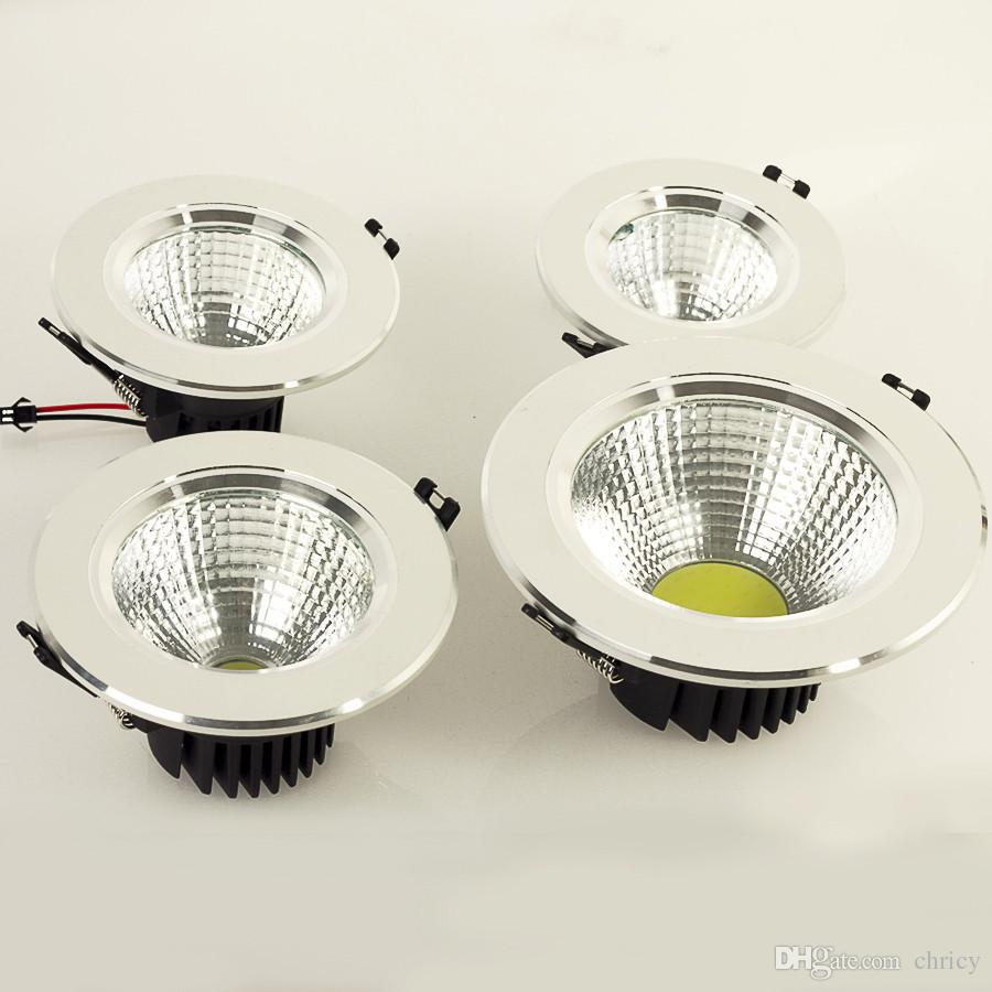 Dimmable led recessed lights cob led down lights 5W/7W/9W/12W indoor lights AC85-265V warm/cool white ceiling light