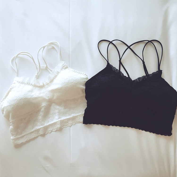 Wholesale-Women Brassiere Sexy Lace Bra Sexy Prevent Exposed Lace Wrapped Chest Lace Underwear for Females Weave Bras
