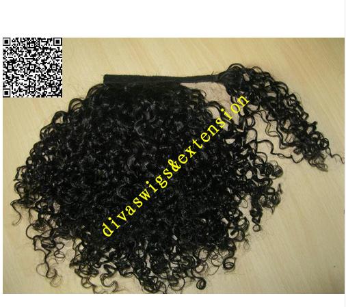 Hot Selling Human Hair Ponytails Hairpieces For Black Women KINKY CURLY Brazilian Vigin Hair Drawstring Ponytail Hair Extension