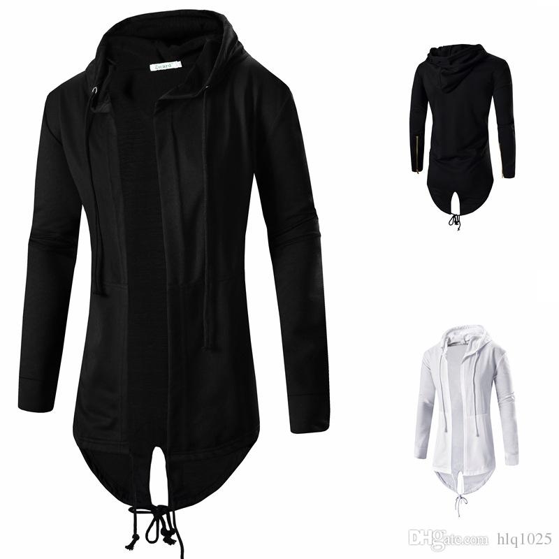 Hip Hop Long Sleeve Men Jackets Fashion Irregular Hem Long Cloak Zippers Dovetail Cardigan Hoodie Jacket free shipping, White
Hip Hop Long Sleeve Men Jackets Fashion Irregular Hem Long Cloak Zippers Dovetail Cardigan Hoodie Jacket free shipping, White