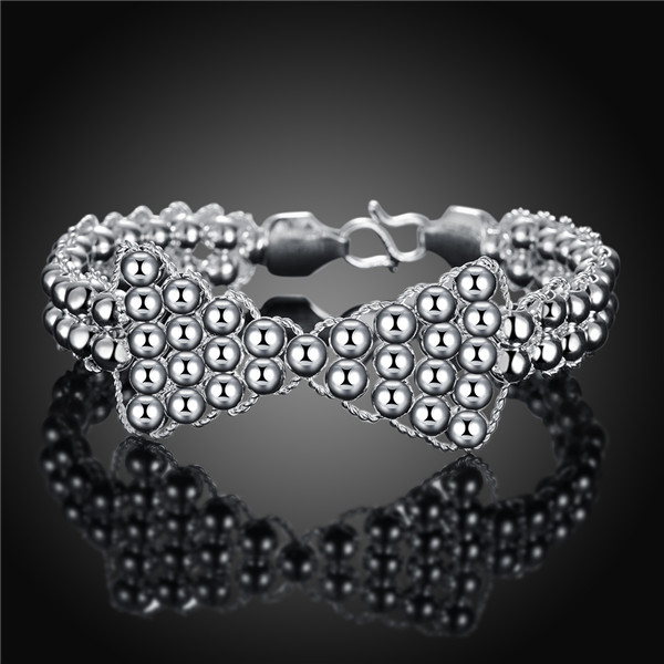 Hot sale christmas gift 925 silver Bow Bracelet transfer beads DFMCH401, new fashion sterling silver plate Chain link bracelets high grade