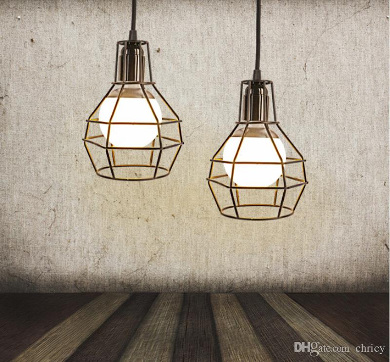loft hanging lights Vintage iron birdcage pendant lighting Industrial Lighting Cafe Bar Bedroom Restaurant Living Room Pendant Light fixture