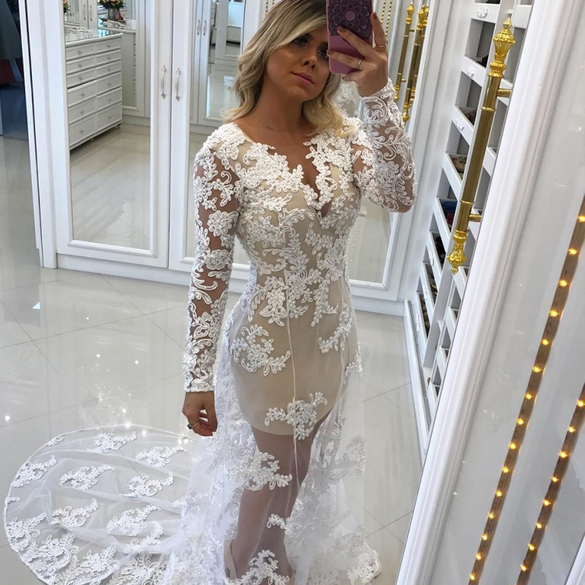 Pearl Appliques Tulle Overlay Mermaid Evening Dresses Sheer Neck Long Sleeves Backless White Nude Modest Evening Gowns Prom Dresses, Hunter
Pearl Appliques Tulle Overlay Mermaid Evening Dresses Sheer Neck Long Sleeves Backless White Nude Modest Evening Gowns Prom Dresses, Hunter