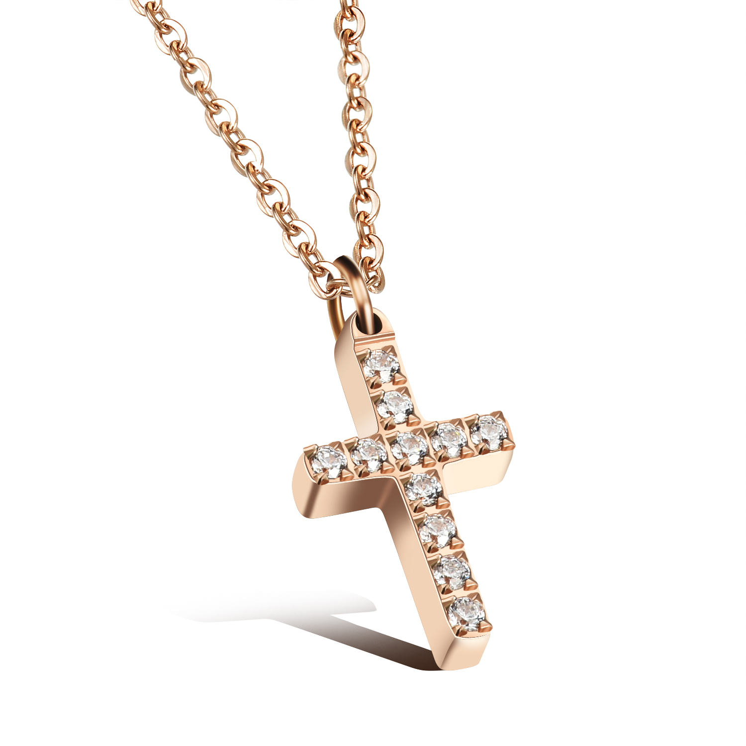 Tiny Stainless Steel Crystal Cross Necklace Women Rosary Custom Inspired Cubic Zirconia Necklace - Silver, Rose Gold
Tiny Stainless Steel Crystal Cross Necklace Women Rosary Custom Inspired Cubic Zirconia Necklace - Silver, Rose Gold