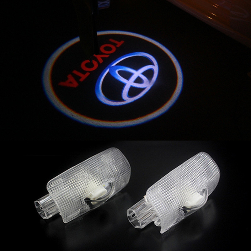 2pcs Door light replace For Toyota Highlander Camry corolla Reize crown Prado Prius Led door logo projector welcome light laser lamp