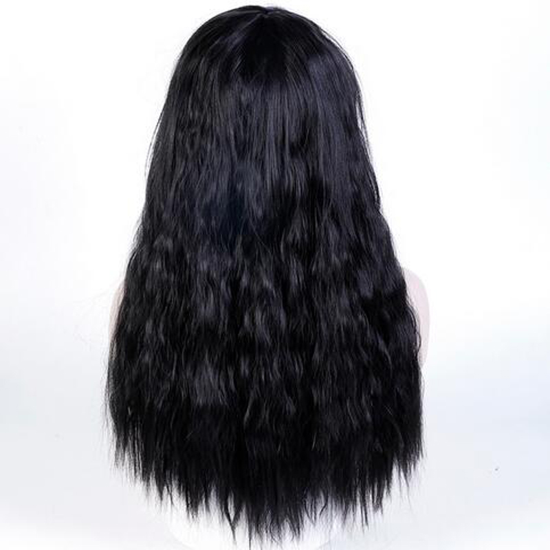 Women's Long Black Synthetic Water wave cosplay wig for good life