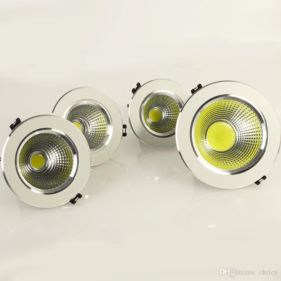 Dimmable led recessed lights cob led down lights 5W/7W/9W/12W indoor lights AC85-265V warm/cool white ceiling light