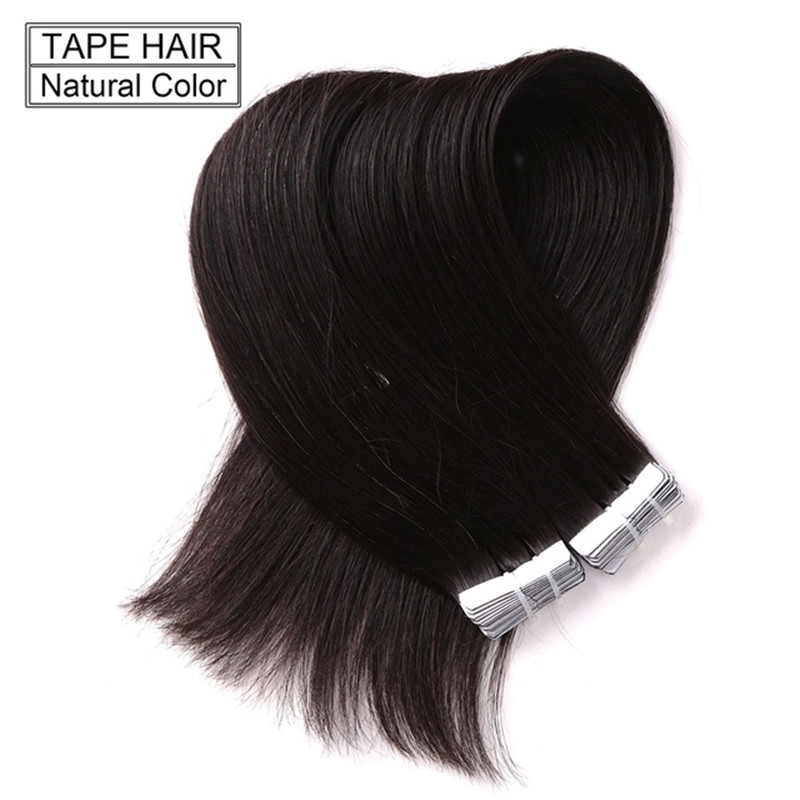 grade 7a pu tape in brazilian human hair extensions straight brown color tape in extensions 40pcs pack remy skin weft hair