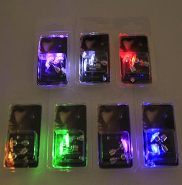 Newest Christmas party light up CZ crystal earrings men women kids dance club LED Luminous Stud Flash Earrings festive event props gift