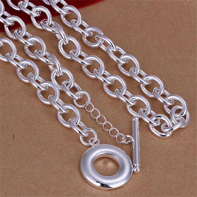 Wholesale TO male models necklace without words sterling silver plated necklace STSN101,fashion 925 silver Chains necklace factory direct