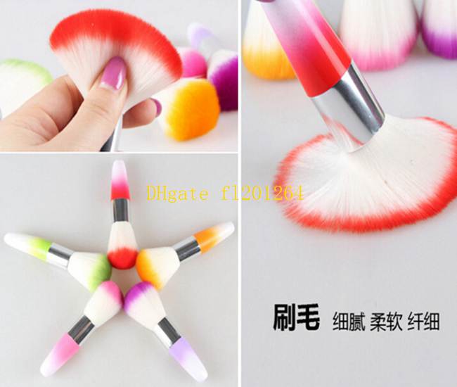 100pcs/lot Free Shipping New arrival Nail Art Dust Remover Brush Cleaner Acrylic UV Gel Rhinestones Makeup Brush Tool