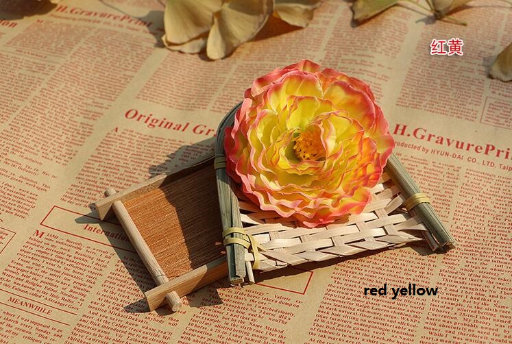 Camellia flower heads artificial flowers 3.8inch diameter camellia sasanqua fake flowers head high quality WR004