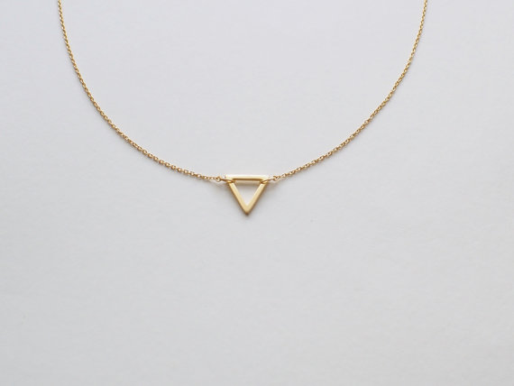 10PCS Tiny Open Triangle Necklaces Chevron Triangle Outline Necklace Simple Geometric V Necklace for Women