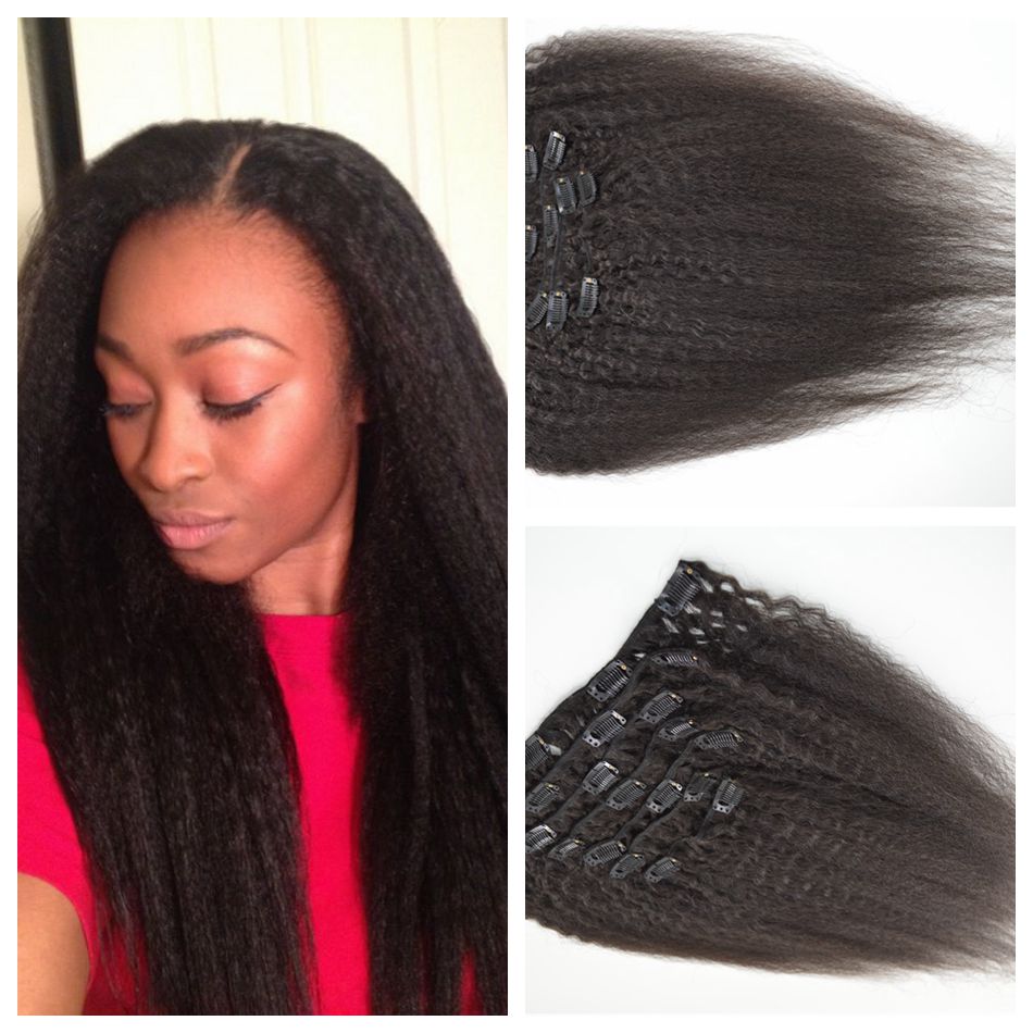 Malaysian human hair kinky straight clip in extension 7PCS 120g clip in hair extensions kinky straight hair weaves G-EASY
Malaysian human hair kinky straight clip in extension 7PCS 120g clip in hair extensions kinky straight hair weaves G-EASY