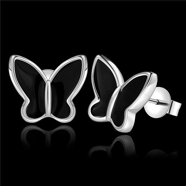 Brand new sterling silver Glossy butterfly earrings DFMSE563 women's 925 silver Dangle Chandelier earrings wedding gemstone faxtory direct