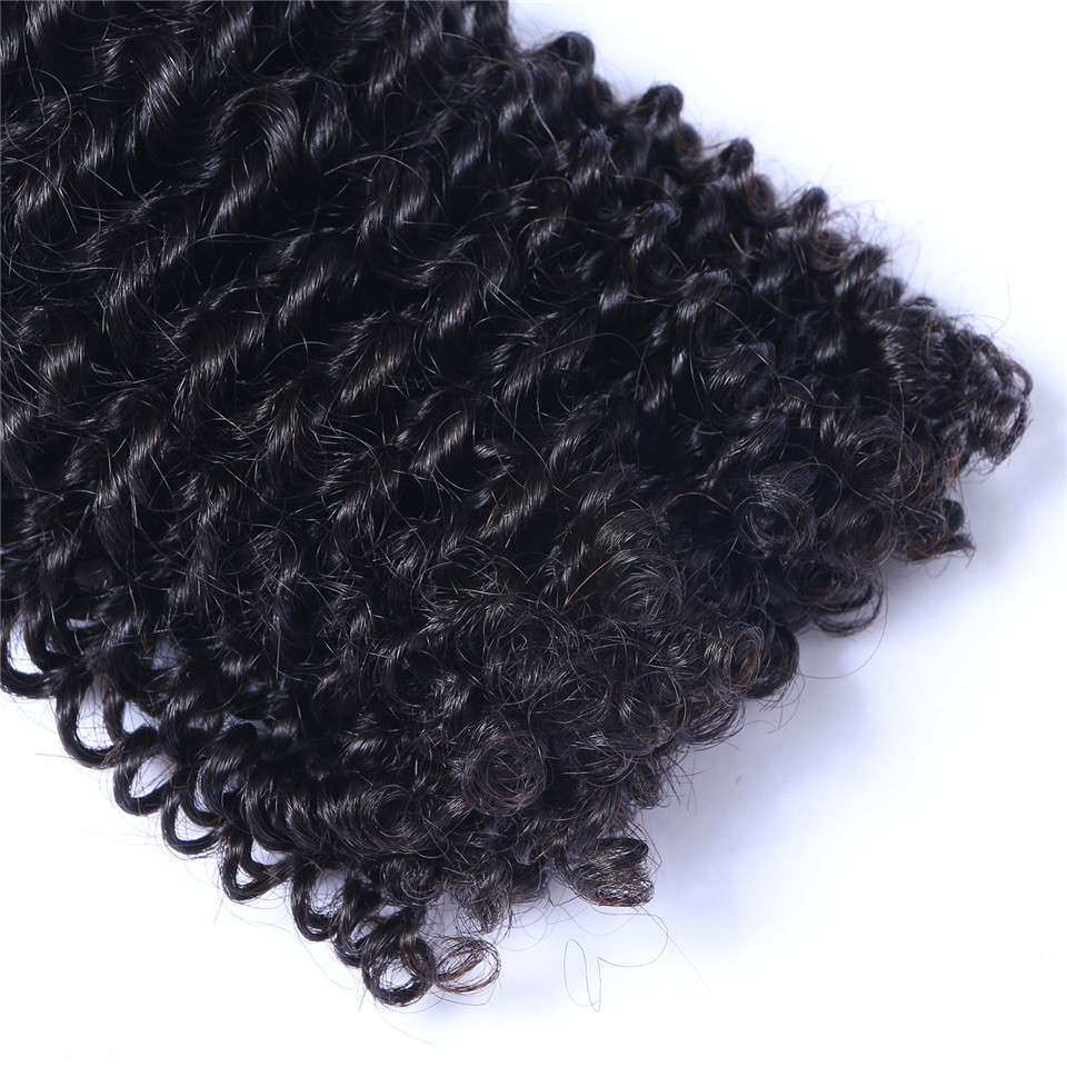 Unprocessed Brazilian Peruvian Indian Malaysiay Human Remy Virgin Hair Kinky Curly Weft Hair Weave Hair Extensions Natural Color 3pcs