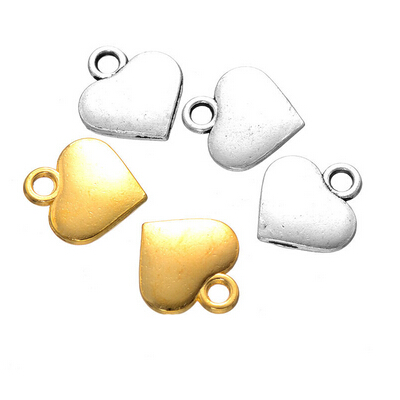 pack of 500 pcs fashion heart pendant charms 16 x 15 mm gold and siver for option 
pack of 500 pcs fashion heart pendant charms 16 x 15 mm gold and siver for option
