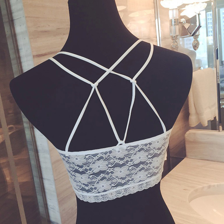 Wholesale-Women Brassiere Sexy Lace Bra Sexy Prevent Exposed Lace Wrapped Chest Lace Underwear for Females Weave Bras