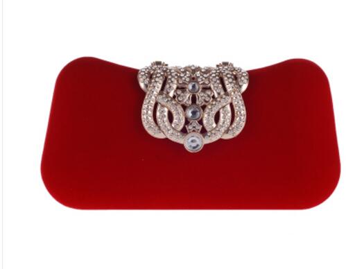 Brand Women Small Shoulder Bags Glossy Rhinestone Evening Purse Mini Party Clutch Handbag Red SMYXS Evening Bags