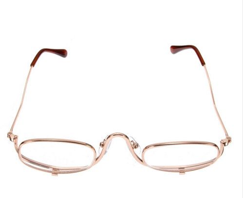 Good Quality Magnifying Make Up Eye Fold Glasses Spectacles Cosmetic Eye Reading glasses With Pouch Flip Down Lens Flip