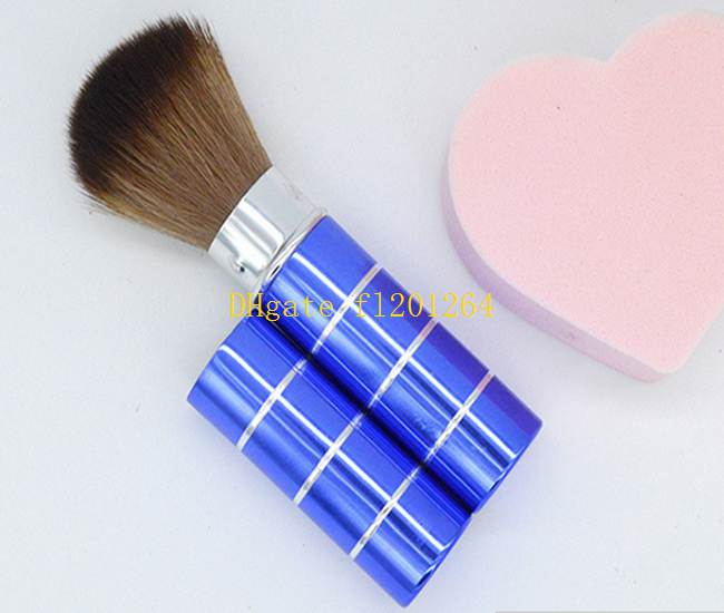 50pcs/lot Women Girls Metal Retractable Dome Blush Brush Aluminum Eyeshadow Brushes Make-up Brush Cosmetic Makeup Tools