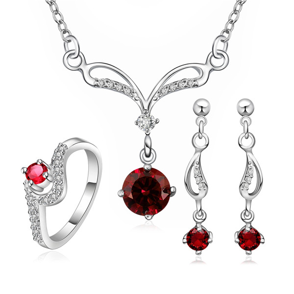 High grade 925 sterling silver Cat's Eye zircon three-piece - White jewelry sets DFMSS717C brand new Factory direct sale wedding 925 silver