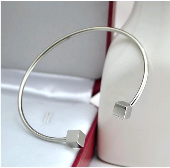 18K Rose Gold Plated Cubic Cuff Bangle Bracelets 316 Titanium Steel Blanks Vacuum Korean Style Bangles for Women Fashion Jewelry