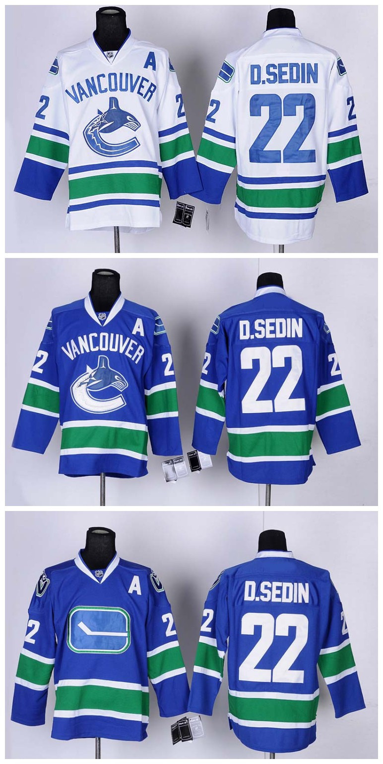 Top Quality ! 2016 Men Vancouver Canucks Ice Hockey Jerseys Cheap 22 Daniel Sedin Jersey Black White Authentic Stitched Jerseys Mix Order
Top Quality ! 2016 Men Vancouver Canucks Ice Hockey Jerseys Cheap 22 Daniel Sedin Jersey Black White Authentic Stitched Jerseys Mix Order