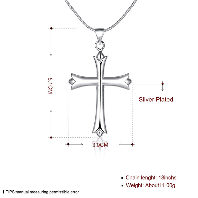 Brand new Smooth cross Pendant Necklace male sterling silver plate necklace STSN290,hot sale fashion 925 silver necklace factory direct sale