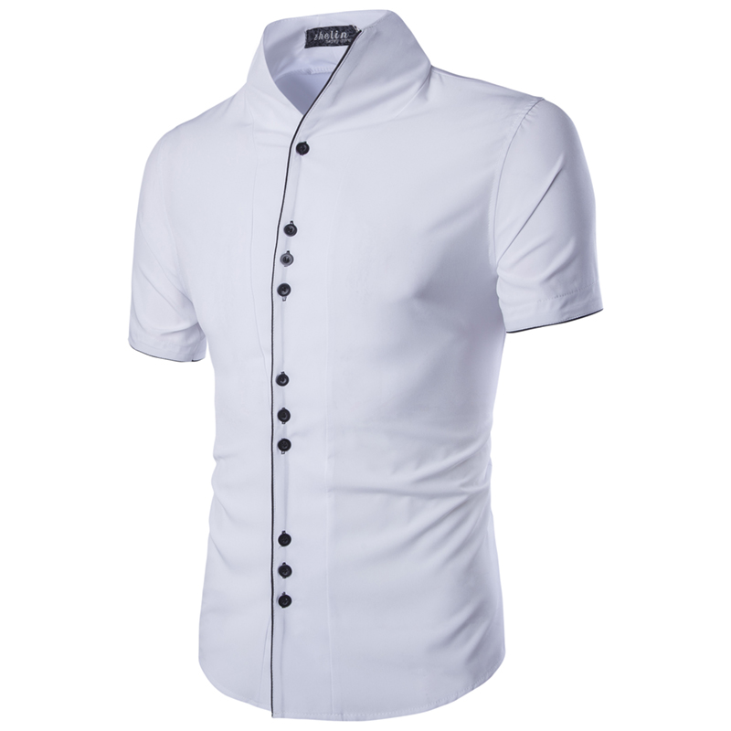 Summer Mens Short Sleeve Dress Shirts Men Fashion Solid Color Casual Camisa Slim Fit Men's Social Shirts Navy Blue White ZC410
Summer Mens Short Sleeve Dress Shirts Men Fashion Solid Color Casual Camisa Slim Fit Men's Social Shirts Navy Blue White ZC410