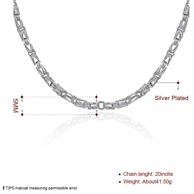 Brand new New leader necklace Men sterling silver plate necklace SN048,fashion 925 silver Chains necklace factory direct sale christmas gift