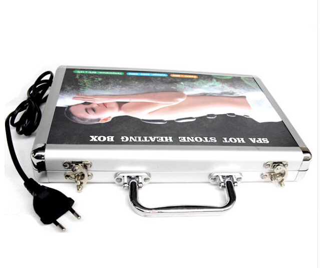 16Pcs/set Massage Stones Lava Set Spa Rock Basalt Stone with Heater Box