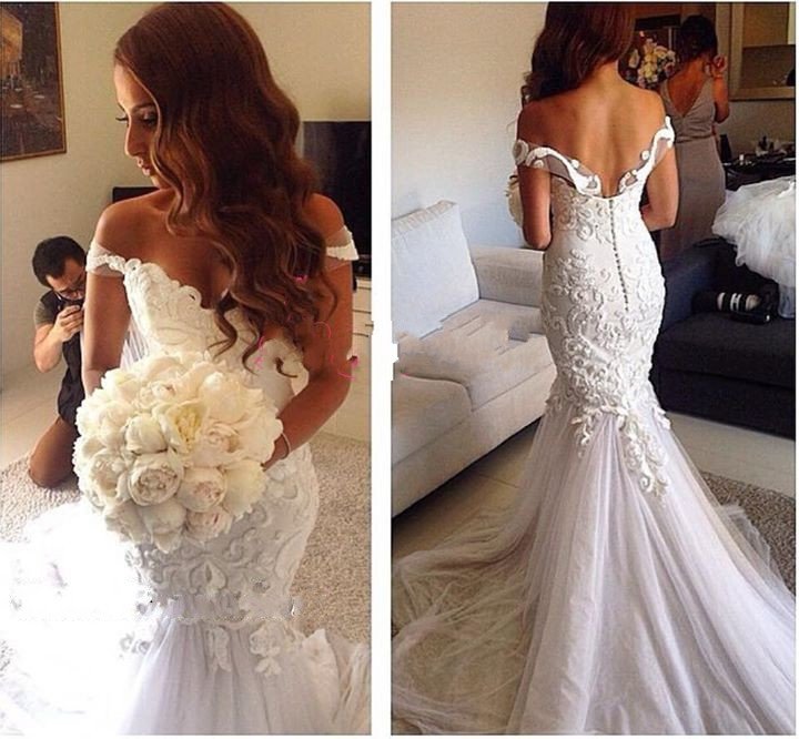 Middle East 2016 Wedding Dresses Mermaid Bridal Dresses 3D Appliqued Sexy Lace Berta Bridal Wedding Gowns Luxury Vestido De Noiva, Ivory
Middle East 2016 Wedding Dresses Mermaid Bridal Dresses 3D Appliqued Sexy Lace Berta Bridal Wedding Gowns Luxury Vestido De Noiva, Ivory