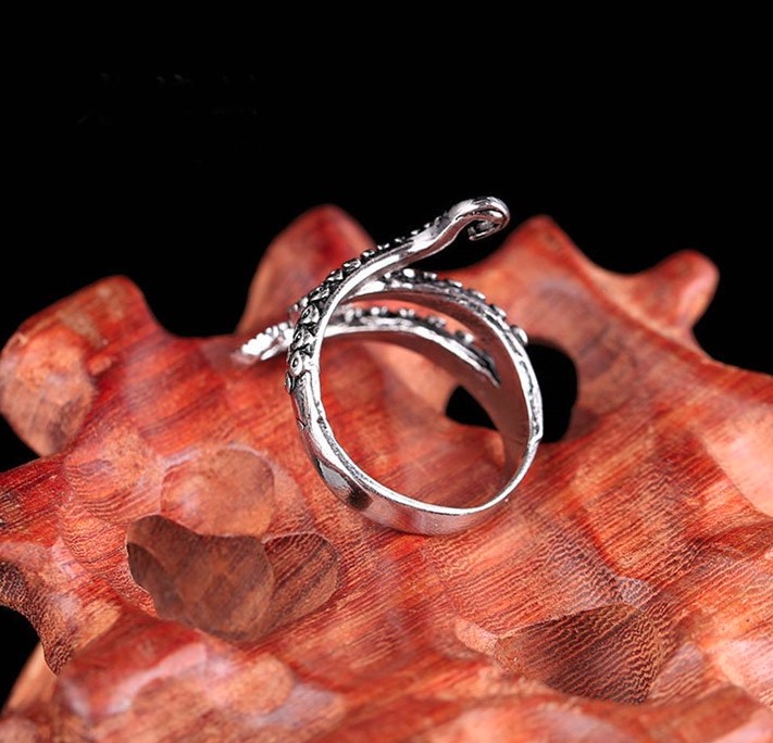 Band Rings Zinc Alloy Punk Style Squid Octopus Ring New Men's Jewelry Animal Opened Adjustable Finger Ring for MChristmas gift for women