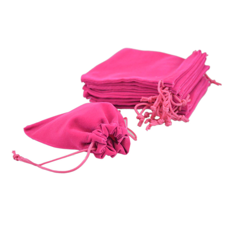 Velveteen Velvet Pouches Jewelry Gift String Drawstring Christmas Wedding Bags With Draw 10x12cm 3.9''x4.7''