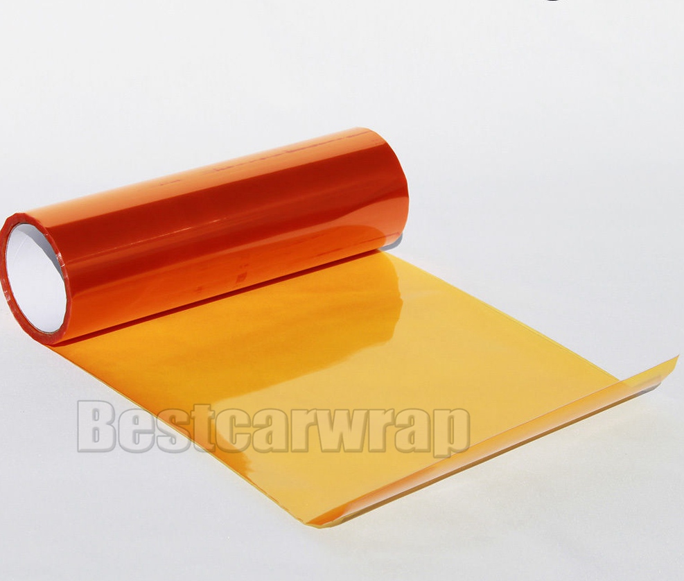 2 rolls Orange Headlight Film Tint Taillight / Motorbike Rear Lamp Tinting self adheisve Size 0.3x10m/ Roll