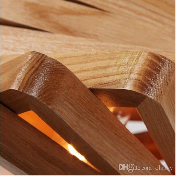 Novelty modern handmade wood pendant lights chandeliers lighting E27 for bar restaurant dining room decoration indoor lighting fixture