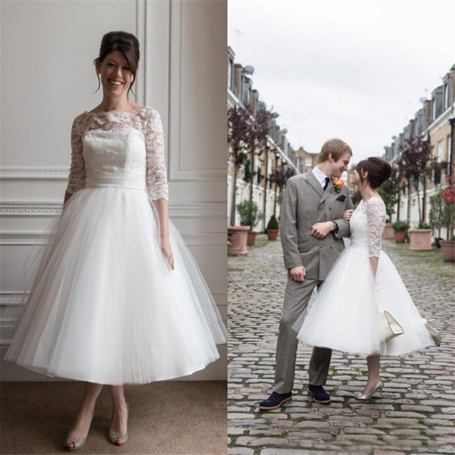 Custom Under Knee Length Short Wedding Dresses Lace Tulle Country Bridal Gowns Sheer Neck Sleeves Stunning Tea Length Wedding Dress, Ivory
Custom Under Knee Length Short Wedding Dresses Lace Tulle Country Bridal Gowns Sheer Neck Sleeves Stunning Tea Length Wedding Dress, Ivory
