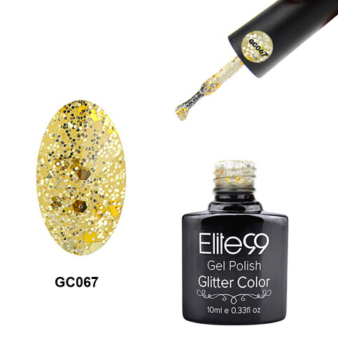 Elite 99 Long Lasting Gel Polish Soak Off UV Gel Nail Polish LED Diamond Glitter Shimmer Effect Nail Art Polish 10ml