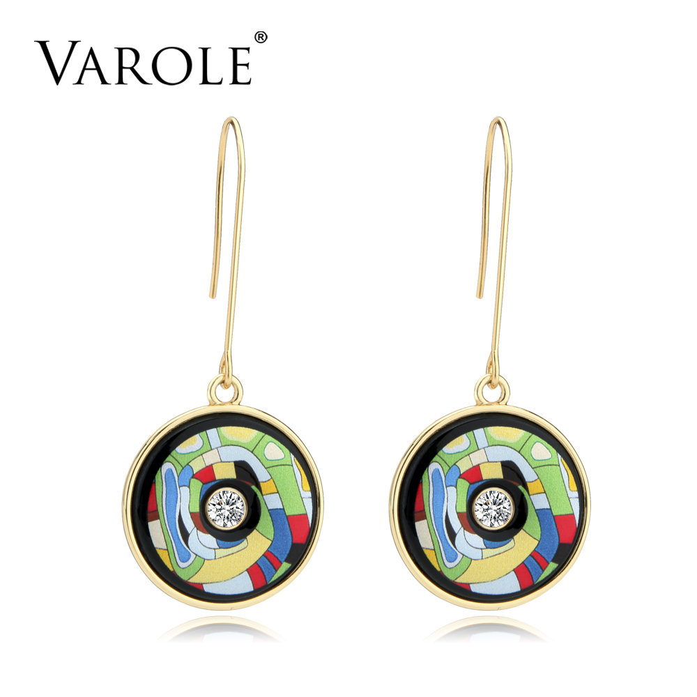 VAROLE Bohemia Fashion Colorful patterns Long Drop Earrings For Women Print Pattern Gold Earrings Women Dangle Earring Brinco Feminino
VAROLE Bohemia Fashion Colorful patterns Long Drop Earrings For Women Print Pattern Gold Earrings Women Dangle Earring Brinco Feminino