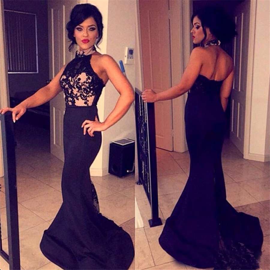 Cheap Special Occasion Formal Evening Party Gown Dress Hot 2019 Sexy Prom Dresses Halter Sleeveless Mermaid Lace, Black
Cheap Special Occasion Formal Evening Party Gown Dress Hot 2019 Sexy Prom Dresses Halter Sleeveless Mermaid Lace, Black