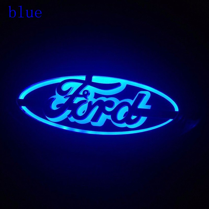 5D led car logo lamp 14.5cm*5.6cm for Ford Focus Mondeo Kuga car badge LED lamp Auto laser lights 3D rear emblem sticker ghost shadow light