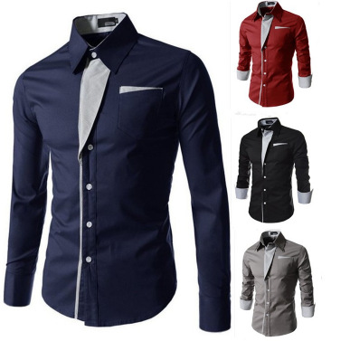 New Mens Formal Business Shirts Casual Slim Long Sleeve Dresse Shirts Camisa Masculina Casual Shirts Asian Size M-4XL