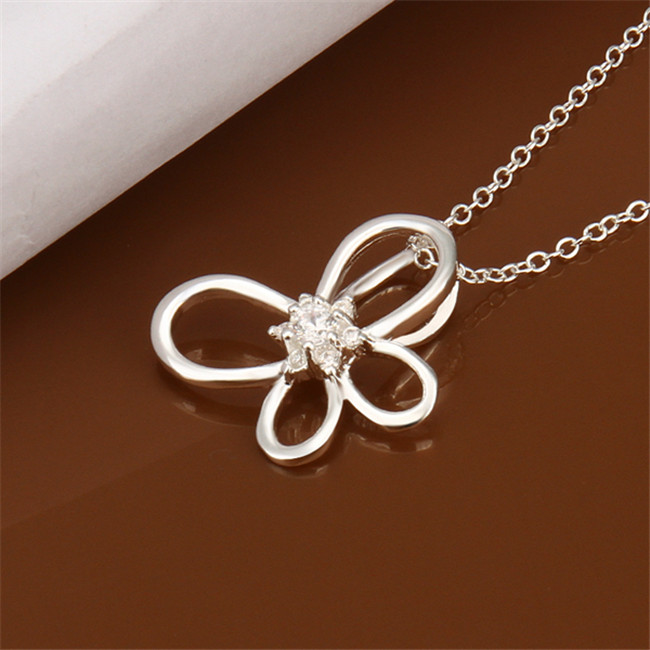 Best gift Love Heart Lock Pendant Necklace white gemstone sterling silver necklace STSN351,fashion 925 silver necklace factory direct sale