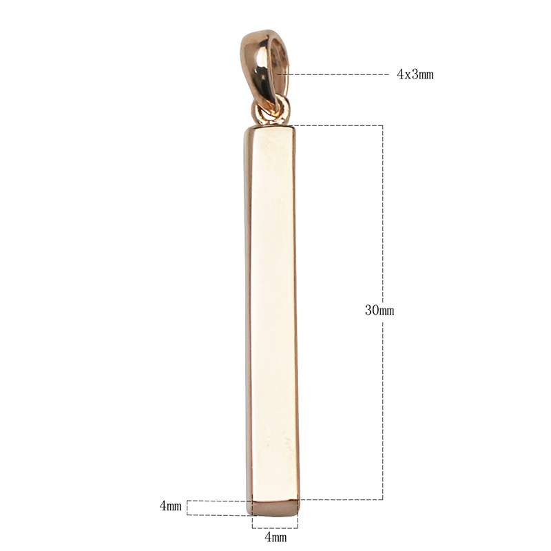 Beadsnice 925 Sterling Silver Handmade Bar Necklace 4 Sided Long Bar Stick Unique Pendants Bridesmaid Gift for Her ID 34505