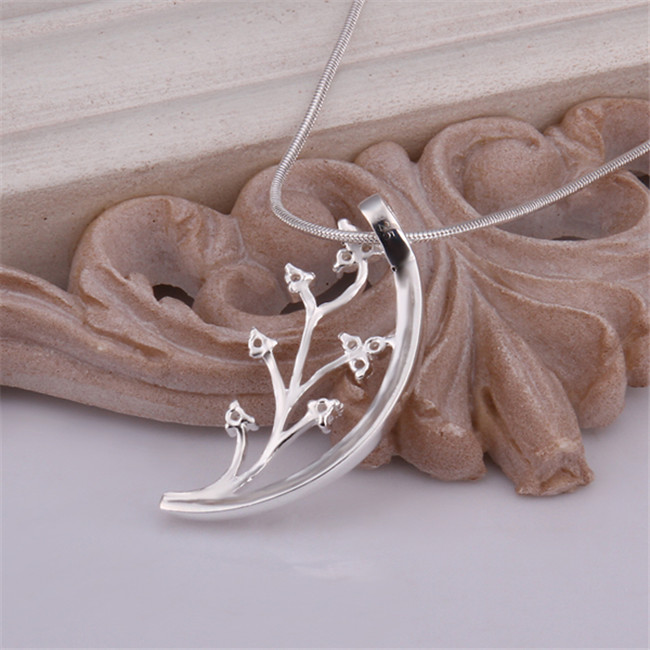 Cheap round shape hollow Pendant Necklace white gemstone sterling silver necklace STSN430,fashion 925 silver necklace factory direct sale