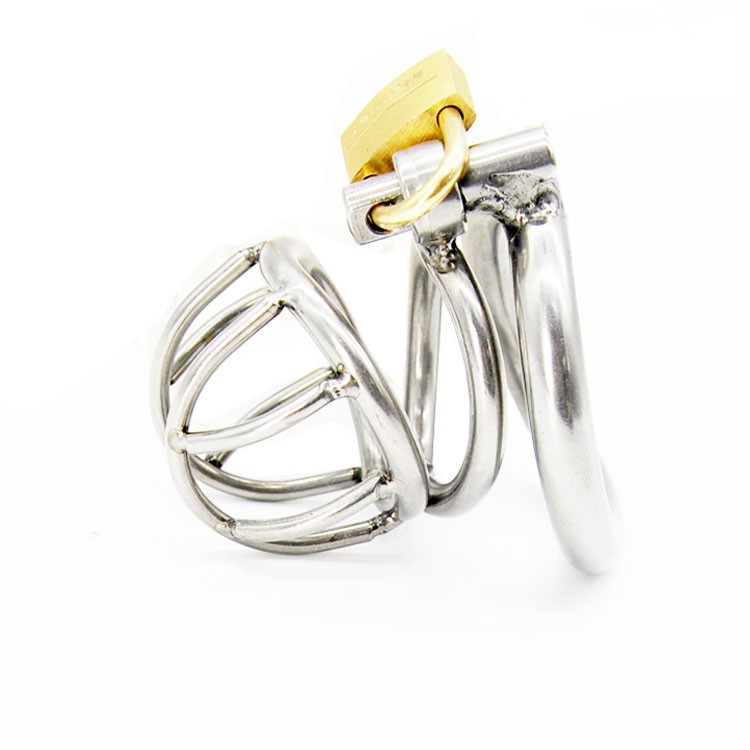 Super Small Male Chastity Device 40MM Adult Cock Cage With Arc-shaped Cock Ring Sex Toys Stainless Steel Chastity Belt